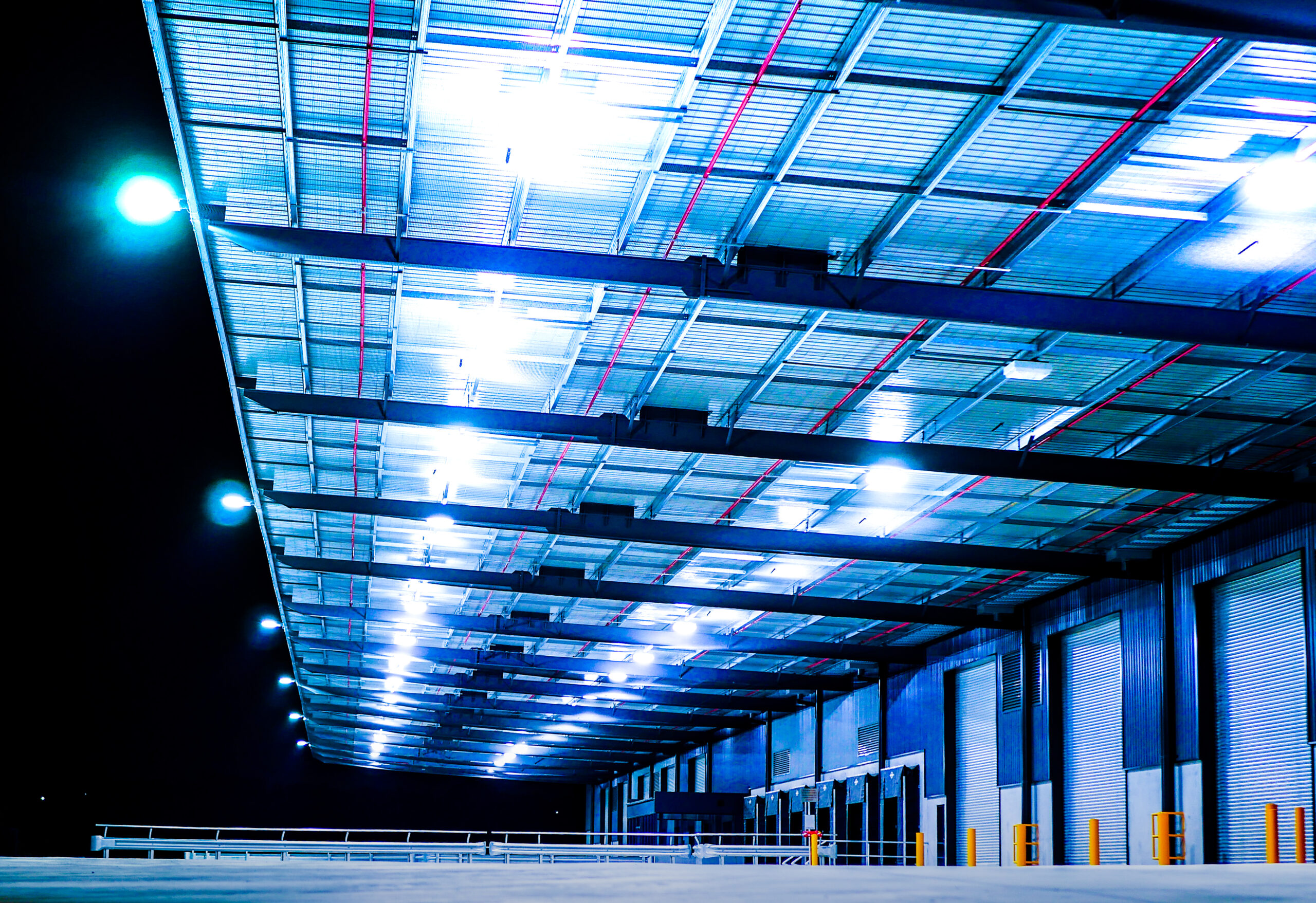 Industrial Warehouse at Night